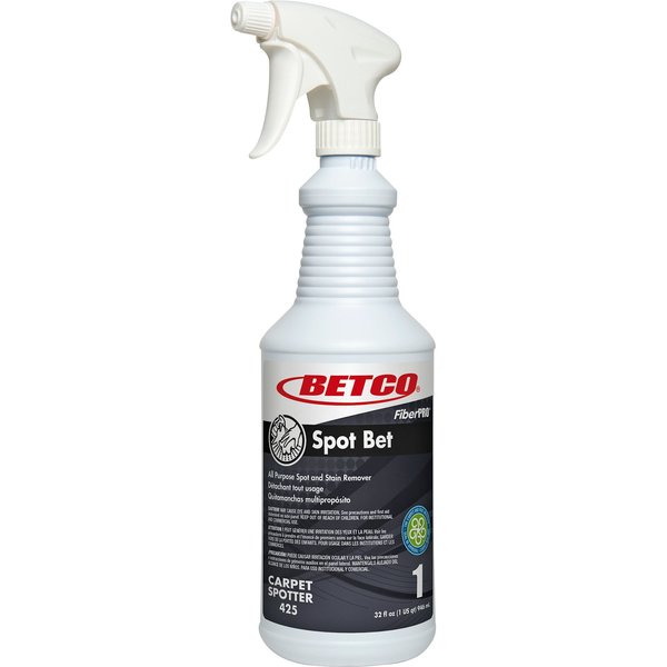 Betco FIBERPRO Spot Bet Stain Remover, 32 fl oz (1 quart) Country Fresh, 12 PK BET4251200